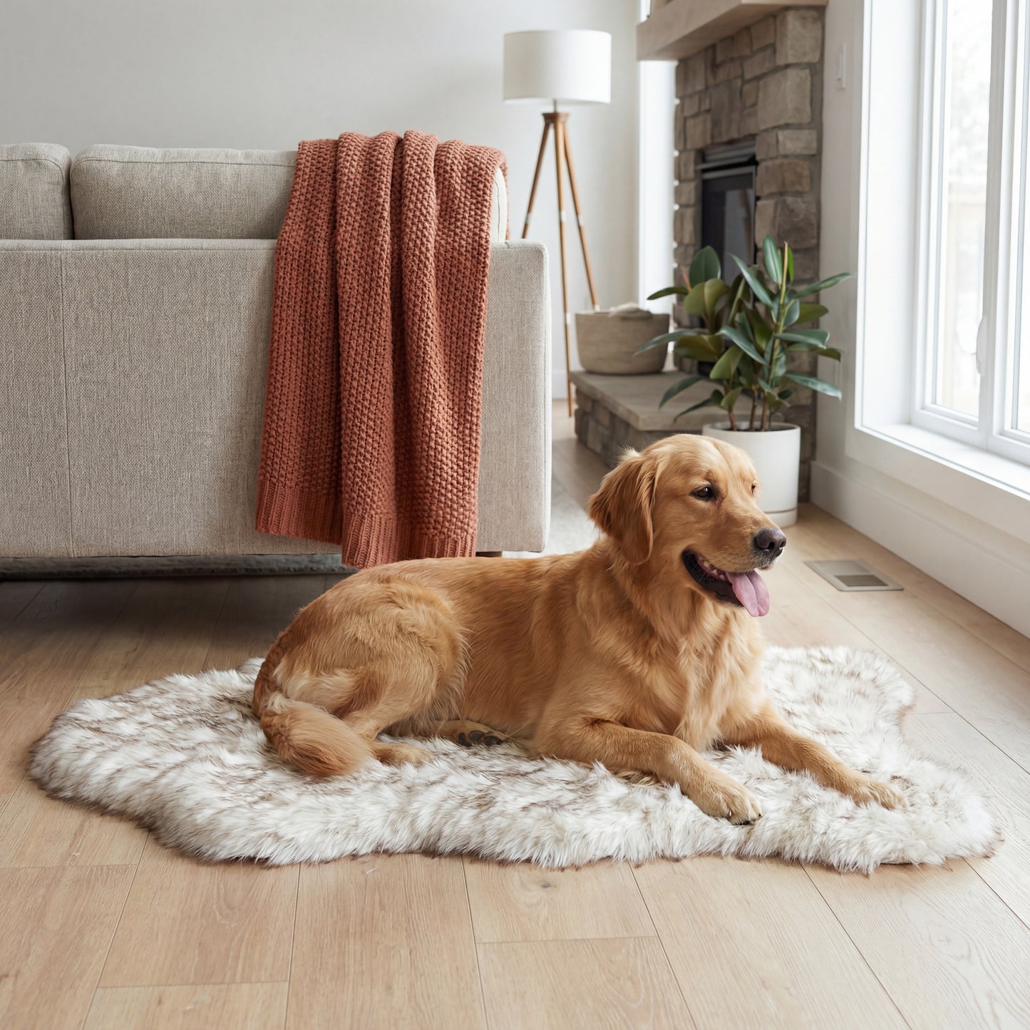 faux fur orthopedic dog bed
